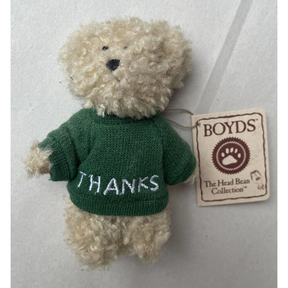 NEW 4" Boyds MINI MESSAGE BEAR Green THANKS Thinkin’ of Ya Series Style 567042